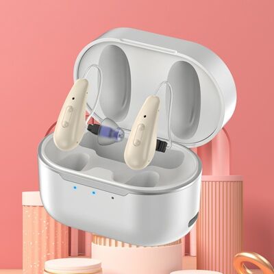 BTE CIC Wiederaufladbares Hörgerät Touch-Induktionstyp Kompaktes Hörgerät für drahtlose und lange Akkulaufzeit